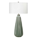 Botanical Elegance Ceramic Table Lamp in Sage Green