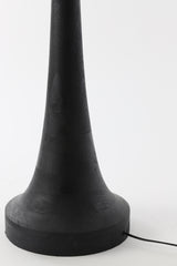 Elegant Black Matte Wooden Floor Lamp 25x135 cm