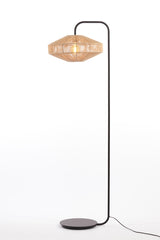 Lyra Natural and Matte Black Floor Lamp, 43x164 cm