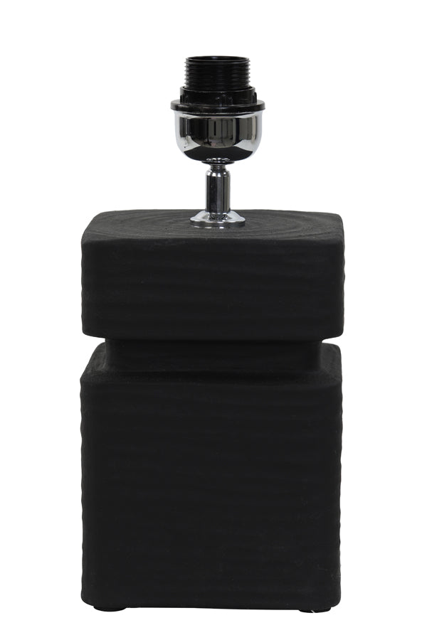 Sleek Black Ceramic Lamp Base - 16x16x32 cm