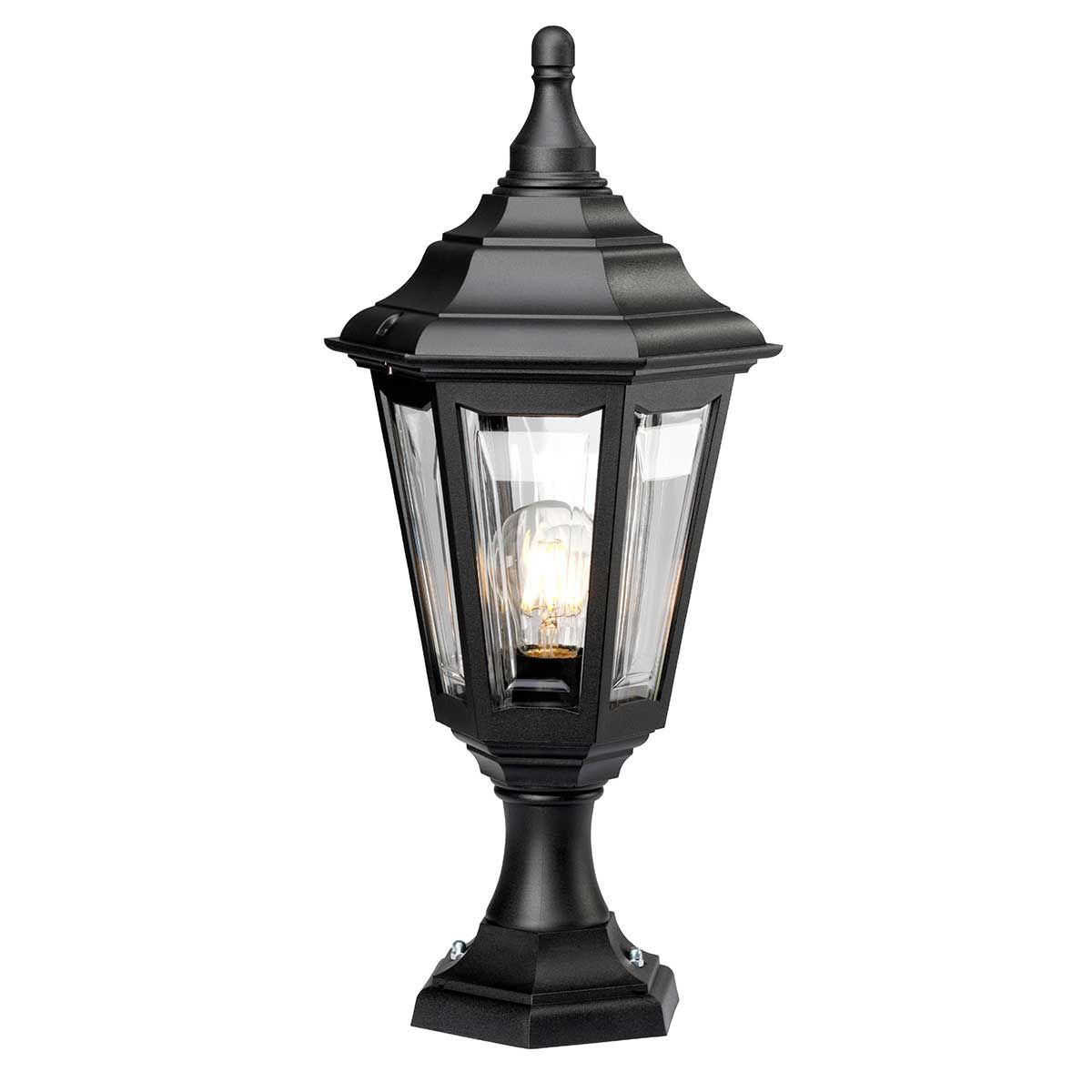 Kinsale Coastal Pedestal Lantern - Black Finish