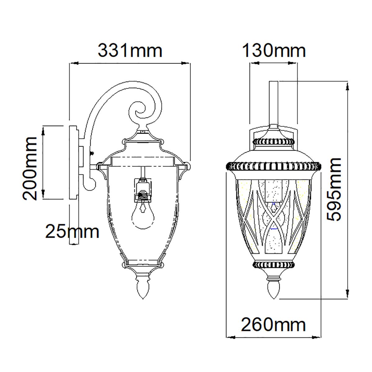 Admirals Cove Outdoor Vintage Wall Lantern in Textured Black