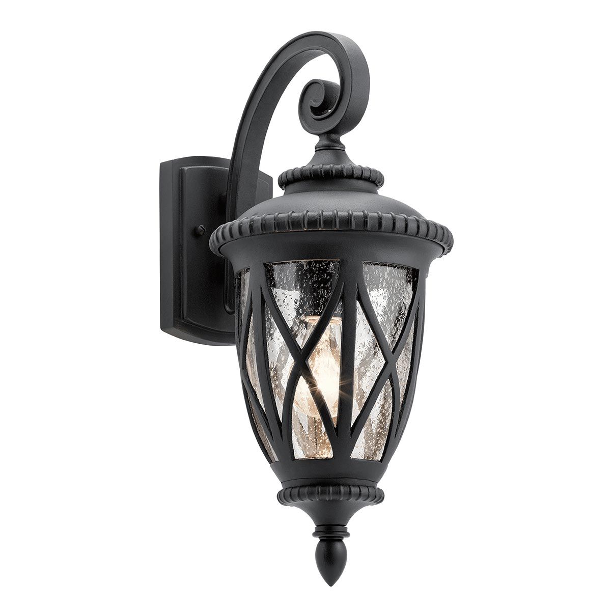 Admirals Cove Outdoor Wall Lantern in Textured Black Finish
