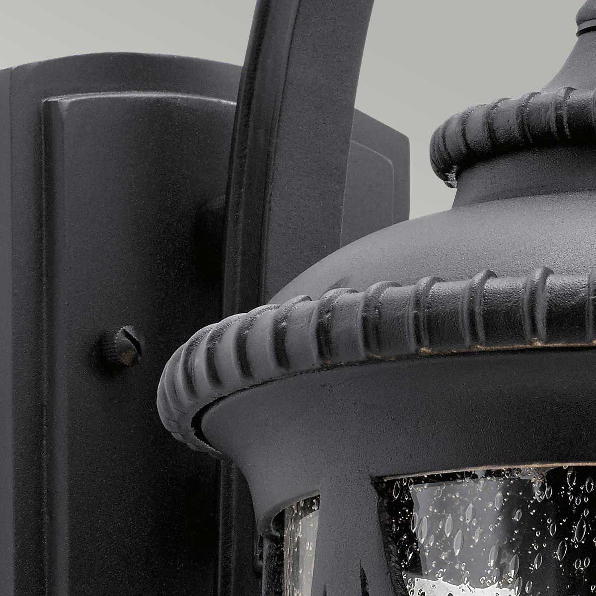 Admirals Cove Outdoor Wall Lantern in Textured Black Finish