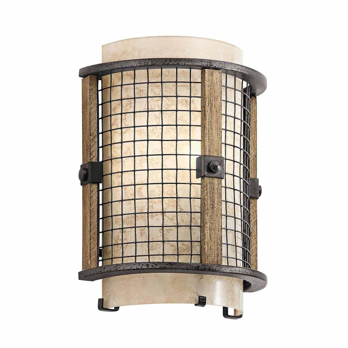 Ahrendale Vintage Gothic Anvil Iron and Wood Sconce Light