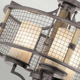 Aged Wood and Iron Gothic Rustic Chandelier with Three Lights