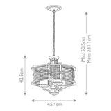 Aged Wood and Iron Gothic Rustic Chandelier with Three Lights