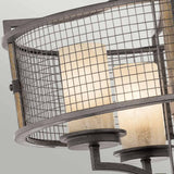 Ahrendale Rustic Gothic Aged Wood and Iron 4-Light Ceiling Fixture