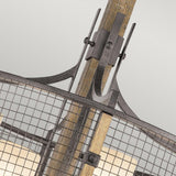 Ahrendale Rustic Gothic Aged Wood and Iron 4-Light Ceiling Fixture