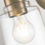 Aivian Industrial Weathered Brass Wall Sconce with Tapered Glass Shade