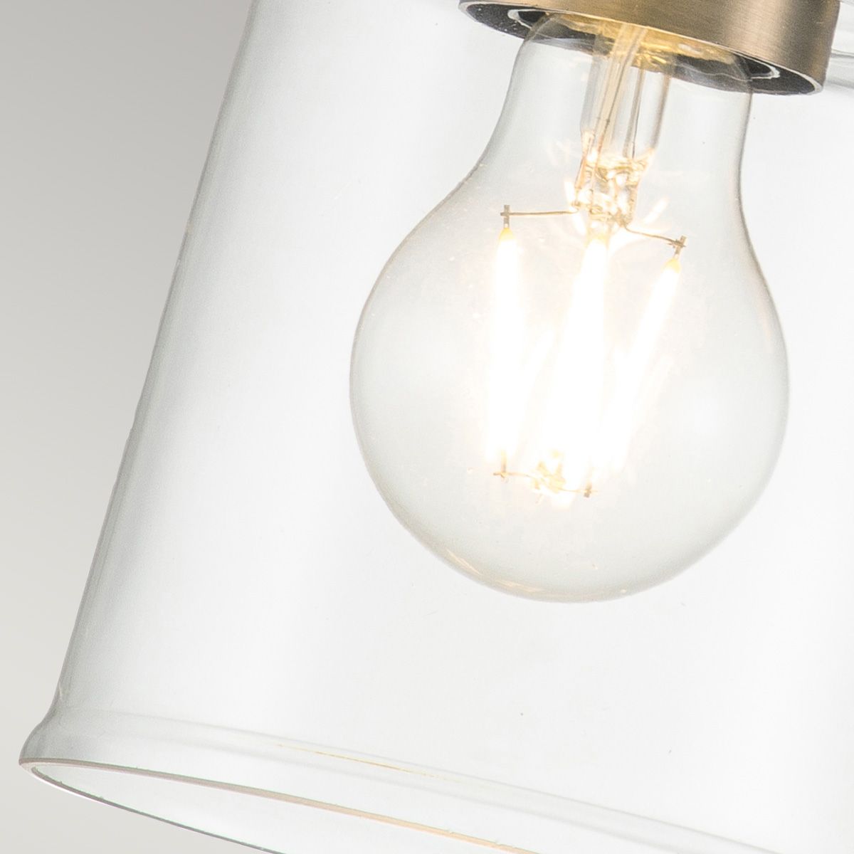 Aivian Industrial Weathered Brass Wall Sconce with Tapered Glass Shade