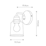 Aivian Industrial Weathered Brass Wall Sconce with Tapered Glass Shade