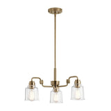 Aivian Industrial Brass Chandelier with Tapered Glass Shades