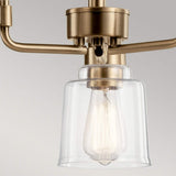 Aivian Industrial Brass Chandelier with Tapered Glass Shades