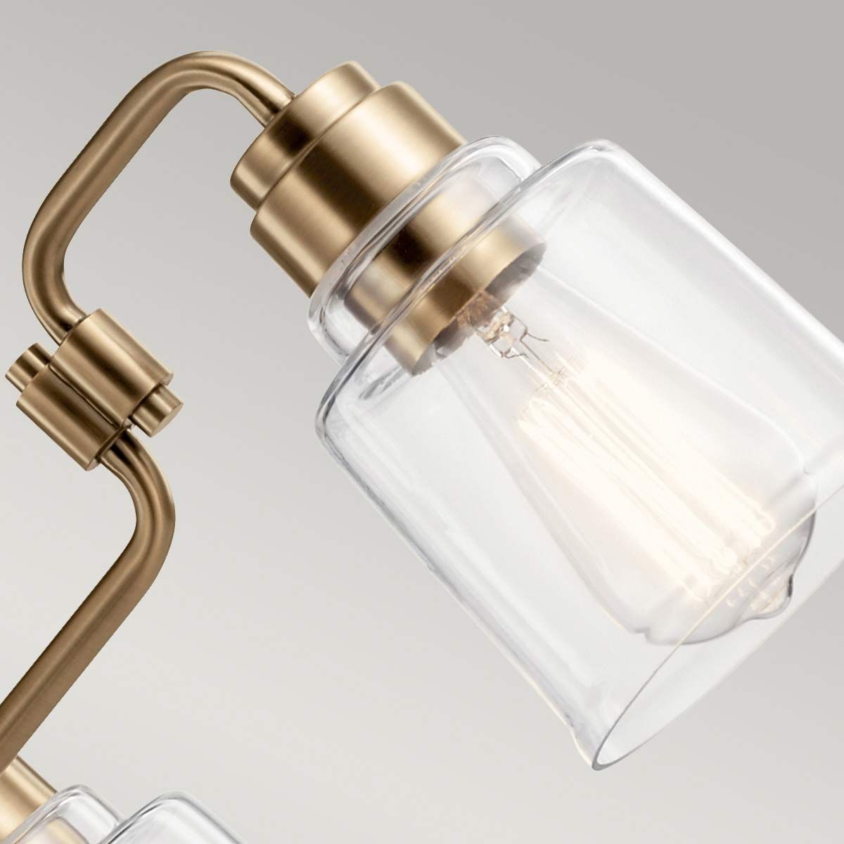 Aivian Industrial Brass Chandelier with Tapered Glass Shades