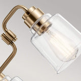 Aivian Industrial Brass Chandelier with Tapered Glass Shades