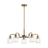 Aivian Industrial-Style Weathered Brass Chandelier