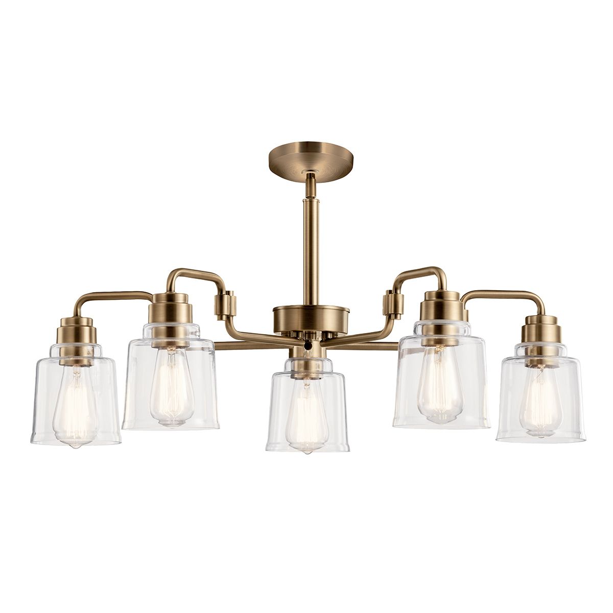 Aivian Industrial-Style Weathered Brass Chandelier