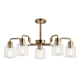 Aivian Industrial-Style Weathered Brass Chandelier