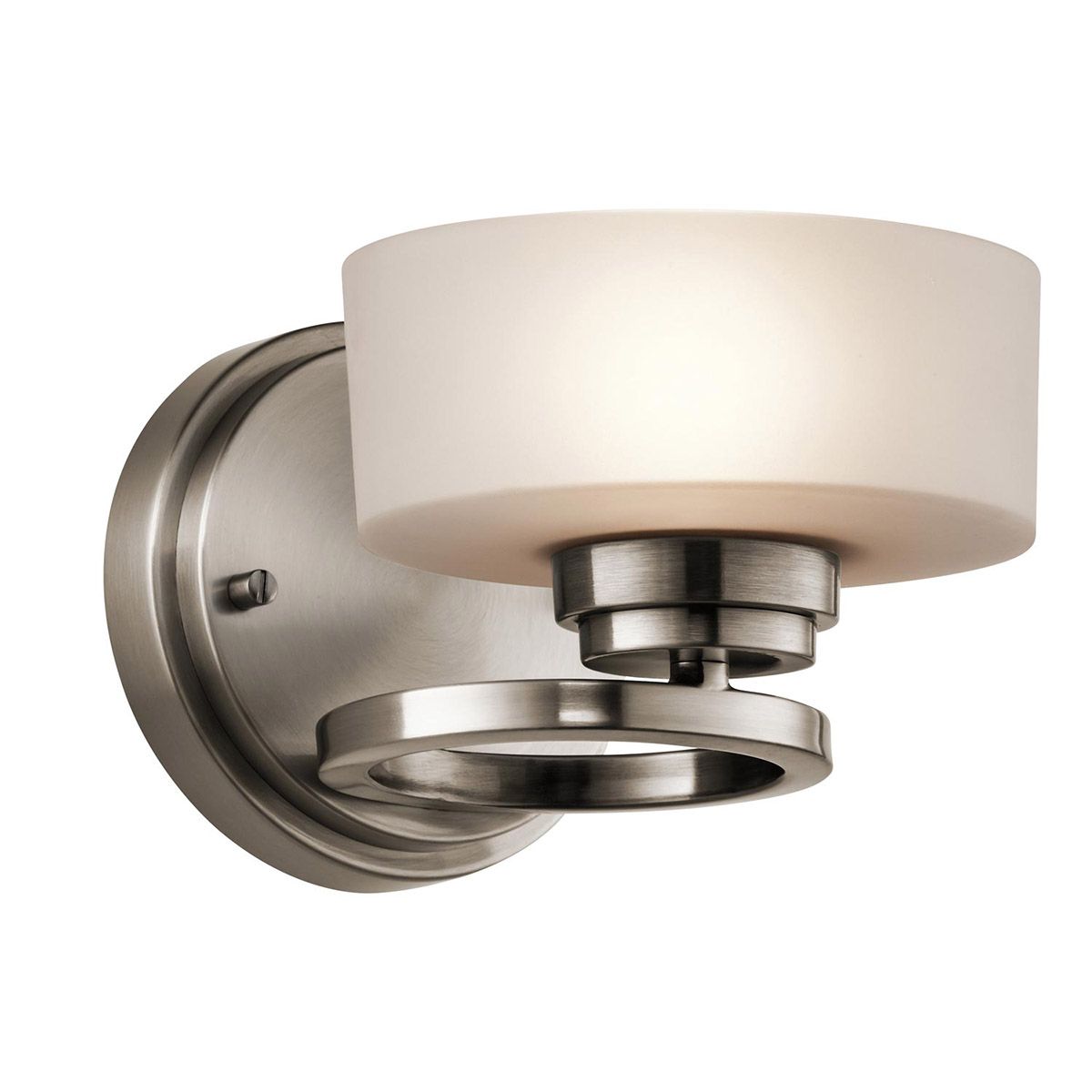 Aleeka Contemporary Pewter Wall Sconce with Frosted Glass Globe