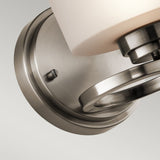 Aleeka Contemporary Pewter Wall Sconce with Frosted Glass Globe