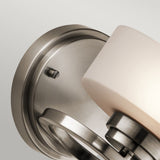 Aleeka Contemporary Pewter Wall Sconce with Frosted Glass Globe
