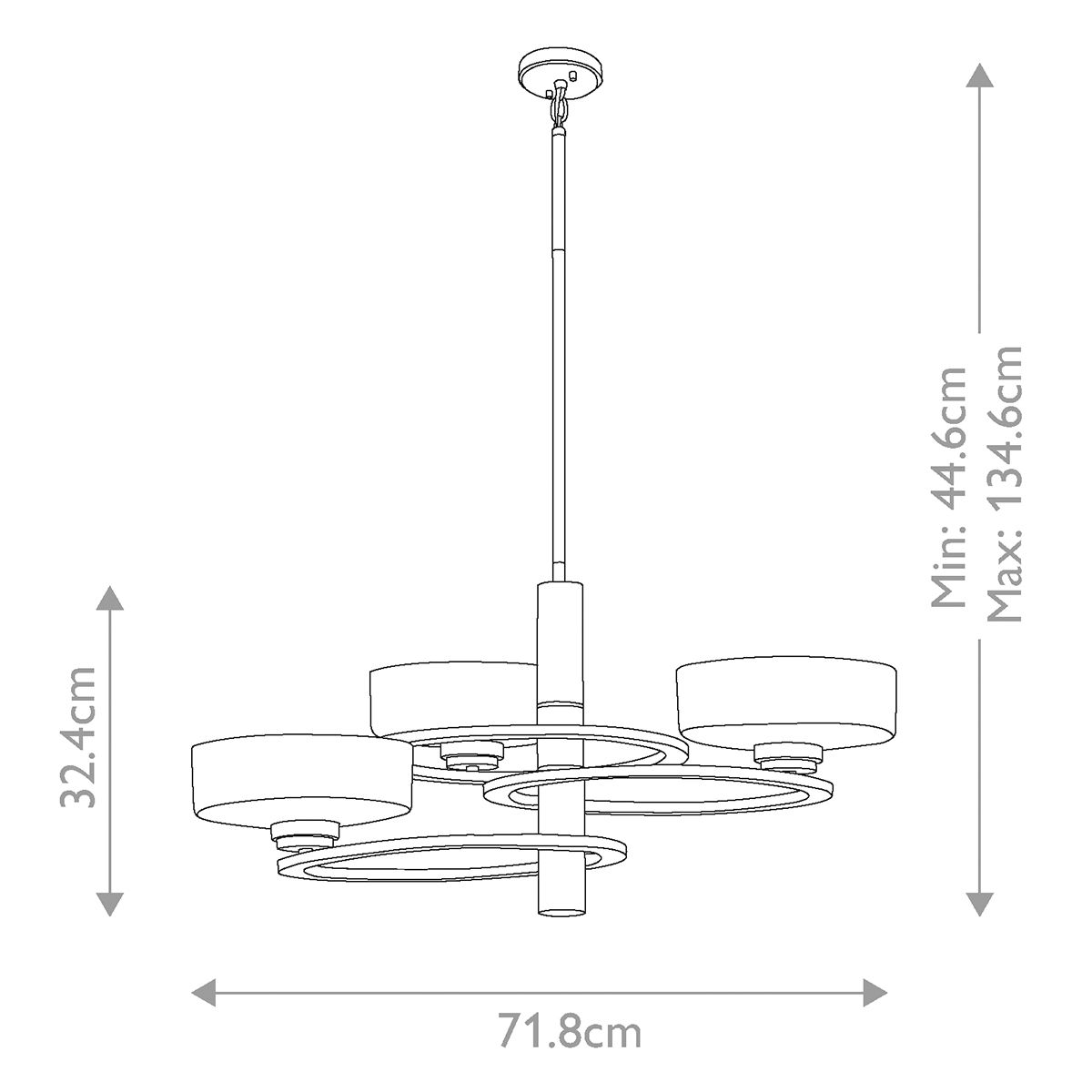 Aleeka Celestial Orbit Modern Nickel Chandelier