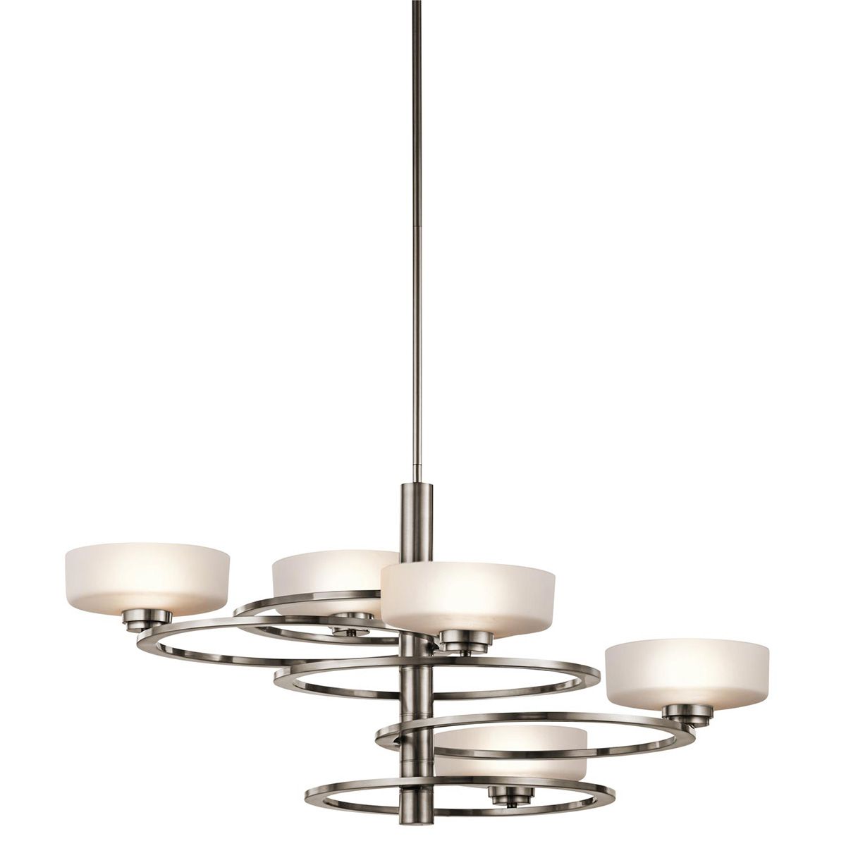 Aleeka Celestial Orbit 5-Globe Nickel Chandelier