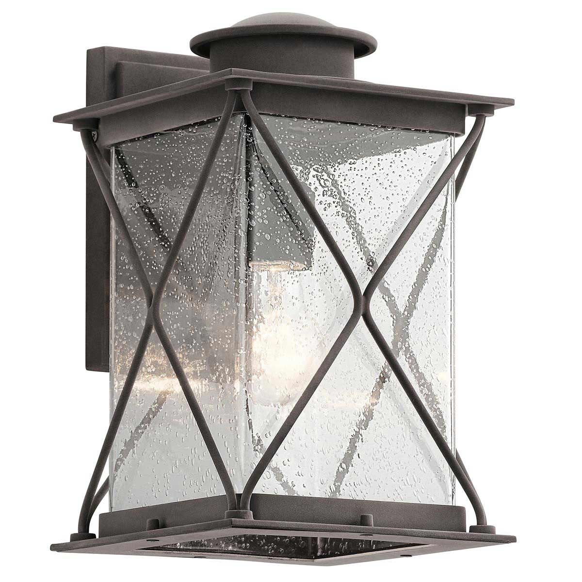 Argyle Outdoor Lantern Wall Light in Weathered Zinc Finish