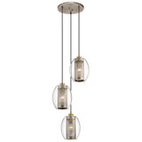 Asher 3 Light Pendant Circle Antique Pewter