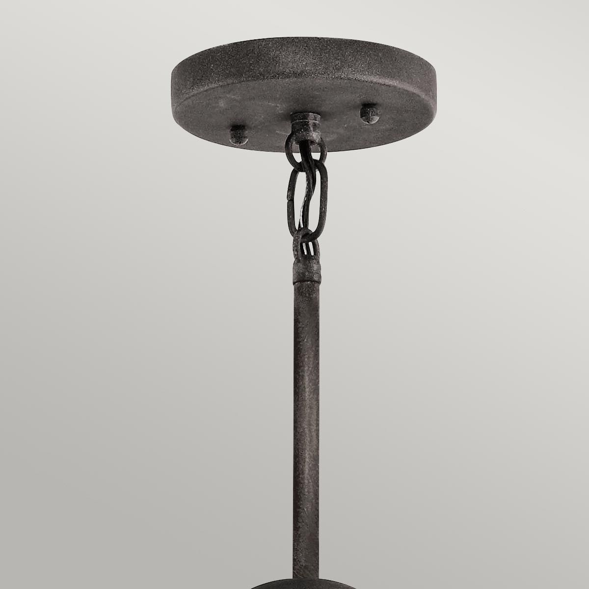 Ashland Bay 5-Light Outdoor Chandelier in Weathered Zinc with Seeded Glass