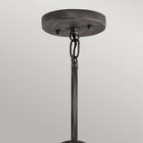 Ashland Bay 5-Light Outdoor Chandelier in Weathered Zinc with Seeded Glass