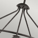 Ashland Bay 5-Light Outdoor Chandelier in Weathered Zinc with Seeded Glass