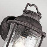 Ashland Bay Weathered Zinc Wall Lantern - Colonial Charm with Seeded Glass
