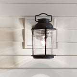 Ashland Bay Vintage-Style Wall Lantern with Seeded Glass