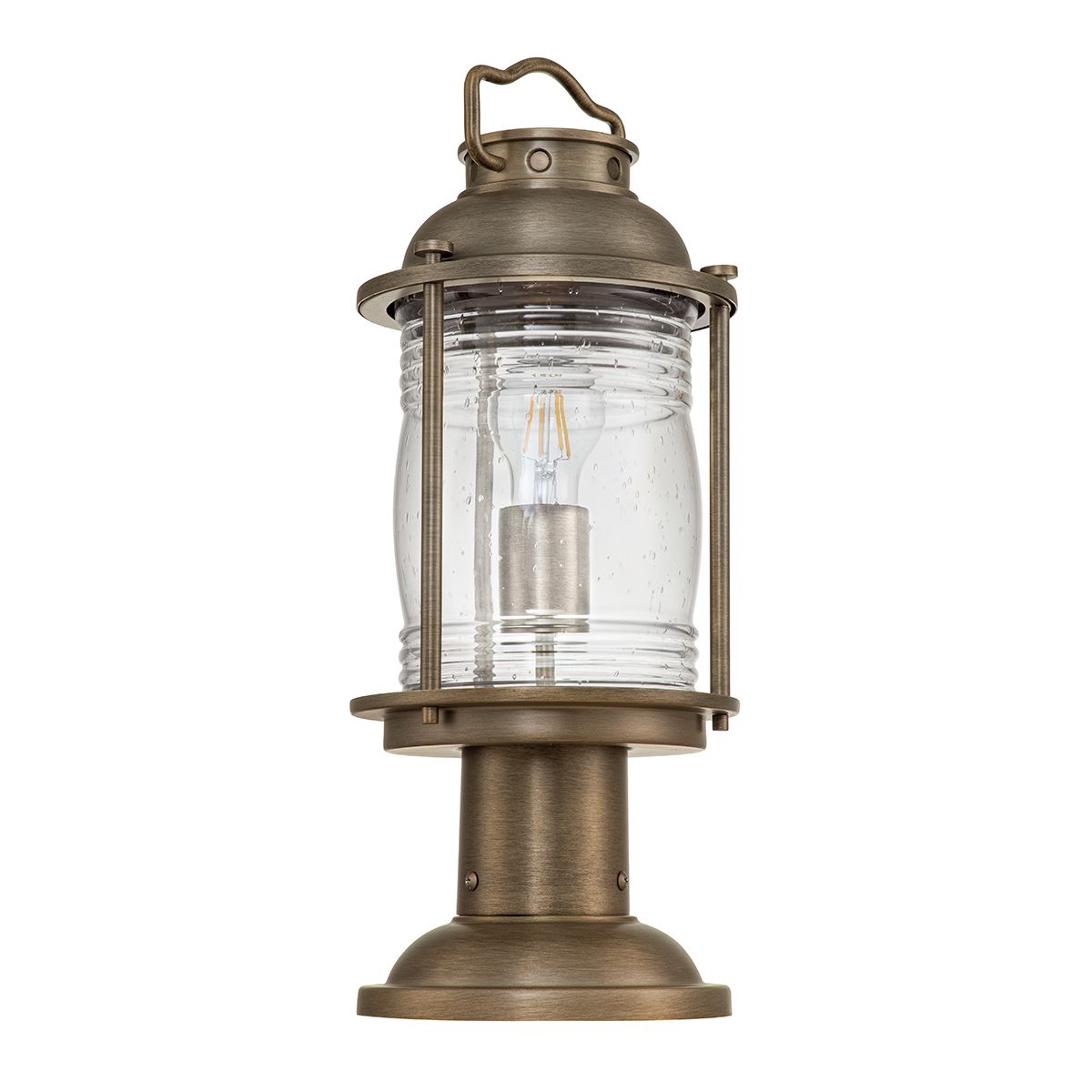 Ashland Bay Outdoor Pedestal Lantern in Burnished Bronze