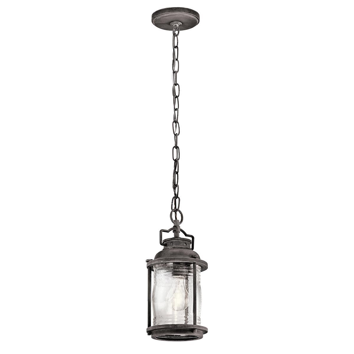 Ashland Bay Classic Outdoor Chain Lantern - Weathered Zinc Finish