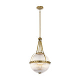 Orbital Elegance: Natural Brass Pendant Light