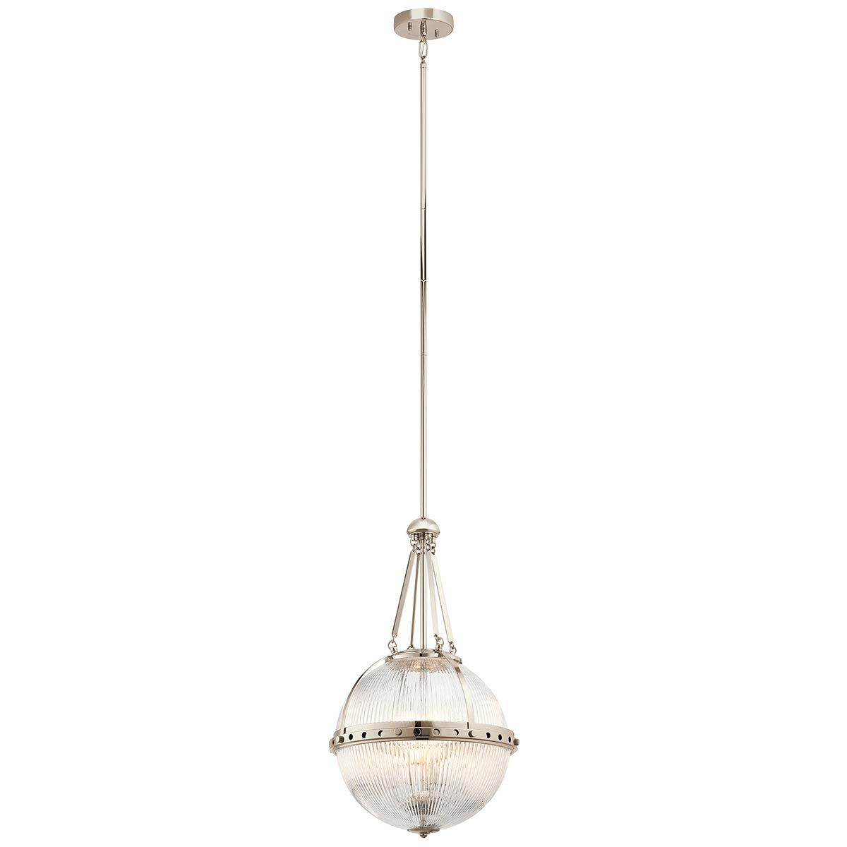 Aster Trio Orb Pendant in Polished Nickel