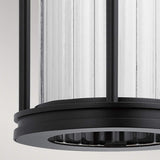 Elegant Black Outdoor Wall Lantern with Clear Ribbed Glass