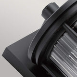 Elegant Black Outdoor Wall Lantern with Clear Ribbed Glass