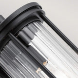 Elegant Black Outdoor Wall Lantern with Clear Ribbed Glass