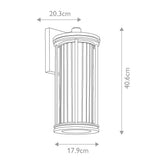 Elegant Black Outdoor Wall Lantern with Clear Ribbed Glass
