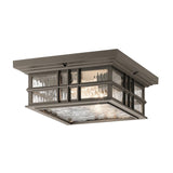 Olde Bronze Beacon Square Exterior Flush Mount Light