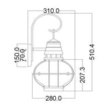 Bridgepoint Nautical Exterior Brass Wall Lantern