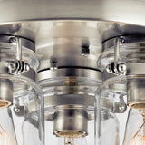 Brinley Brushed Nickel 3-Light Vintage Flush Mount Fixture