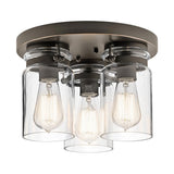 Brinley Olde Bronze 3-Light Flush Mount Ceiling Fixture