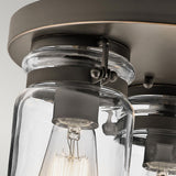 Brinley Olde Bronze 3-Light Flush Mount Ceiling Fixture