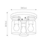 Brinley Olde Bronze 3-Light Flush Mount Ceiling Fixture