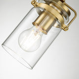 Brinley One-Light Vintage Mason Jar Pendant in Brushed Brass